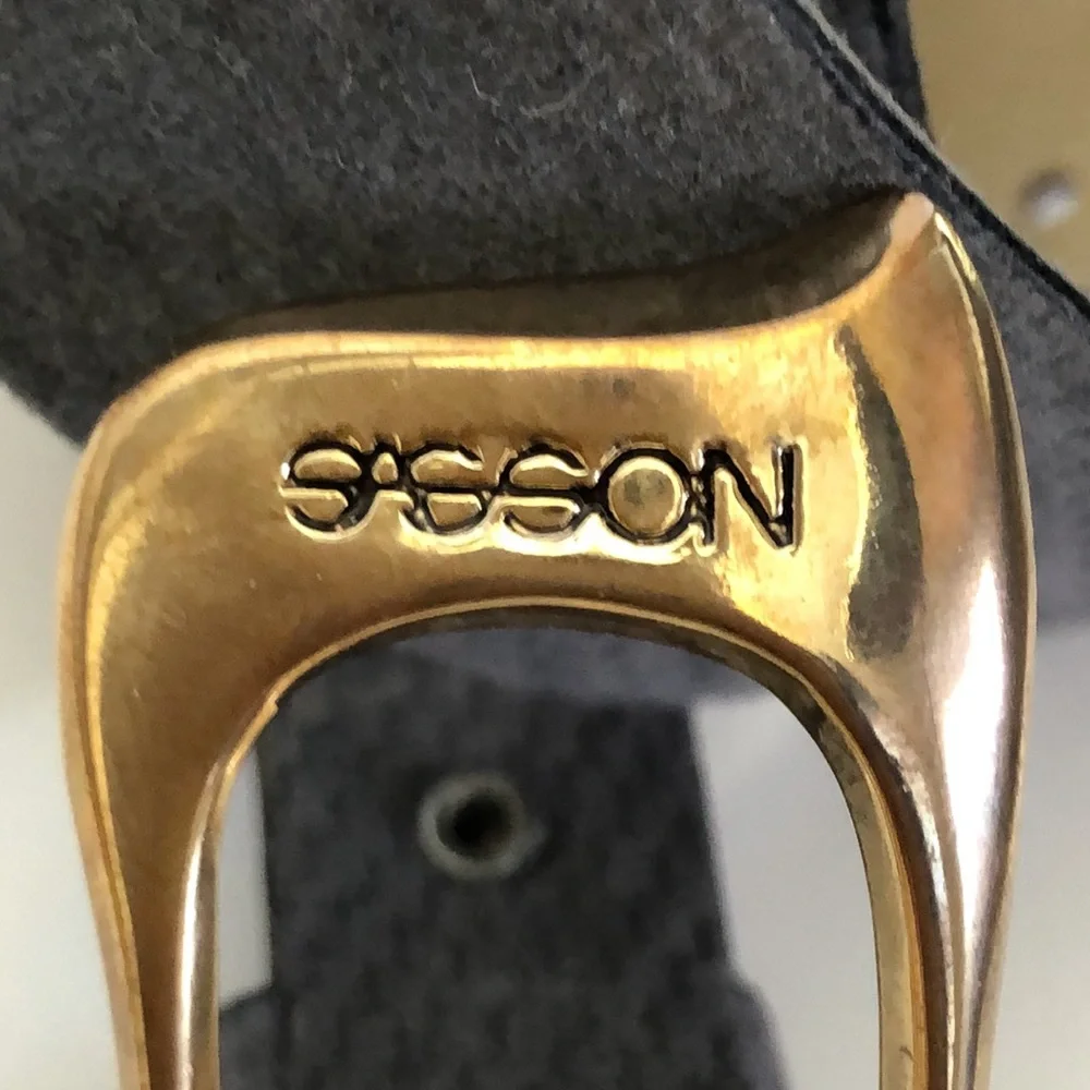 VTG Sasson Grey with Gold buckle Belt Girls M/L